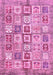 Machine Washable Abstract Pink Modern Rug, wshabs340pnk