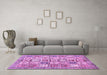 Machine Washable Abstract Purple Modern Area Rugs in a Living Room, wshabs340pur