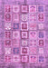 Machine Washable Abstract Purple Modern Area Rugs, wshabs340pur