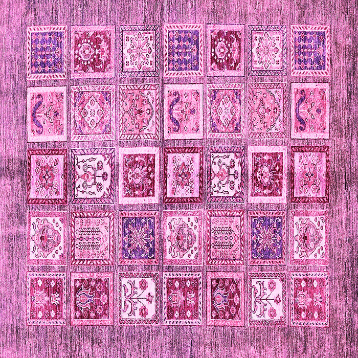 Square Machine Washable Abstract Pink Modern Rug, wshabs340pnk