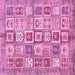 Square Machine Washable Abstract Pink Modern Rug, wshabs340pnk