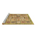 Sideview of Machine Washable Abstract Brown Modern Rug, wshabs340brn