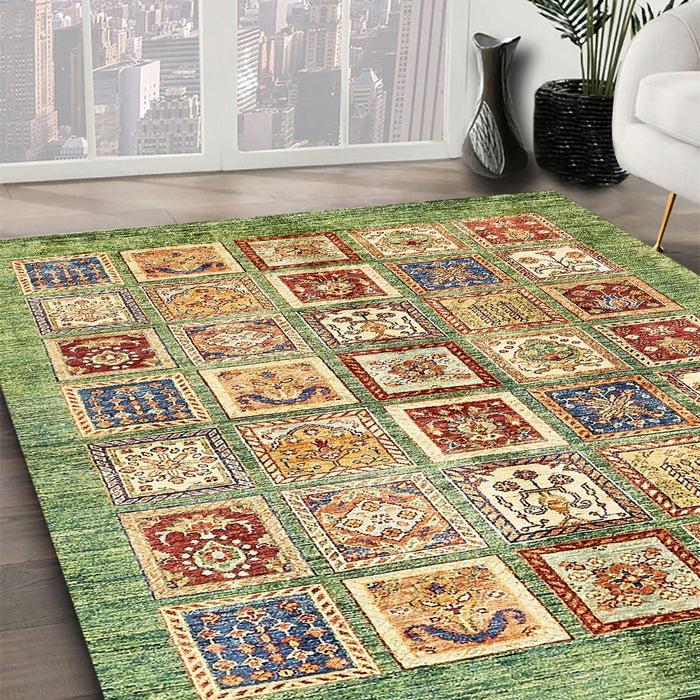 Machine Washable Abstract Saddle Brown Rug in a Family Room, wshabs340