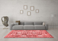 Machine Washable Abstract Red Modern Rug, wshabs340red