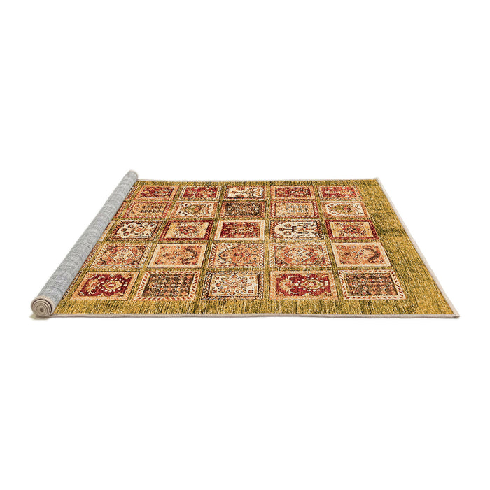 Sideview of Machine Washable Abstract Orange Modern Area Rugs, wshabs340org