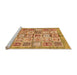 Sideview of Machine Washable Abstract Orange Modern Area Rugs, wshabs340org