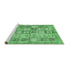 Sideview of Machine Washable Abstract Emerald Green Modern Area Rugs, wshabs340emgrn