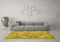 Machine Washable Abstract Yellow Modern Rug, wshabs340yw