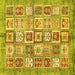 Square Abstract Yellow Modern Rug, abs340yw