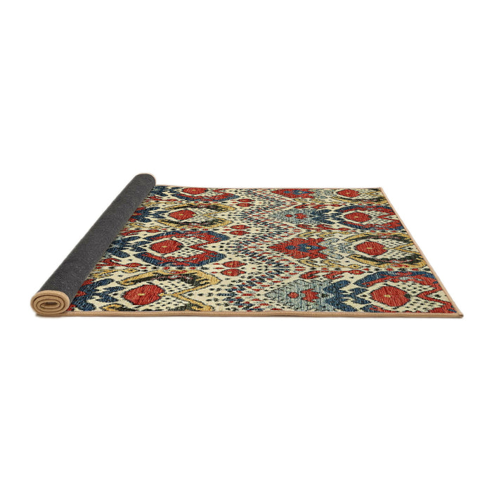 Sideview of Abstract Red Brown Modern Rug, abs341