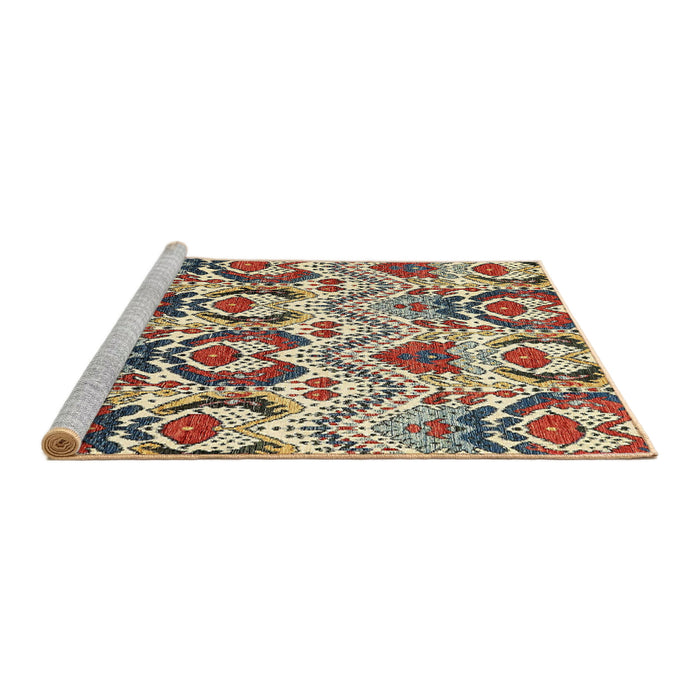 Sideview of Machine Washable Abstract Red Brown Rug, wshabs341
