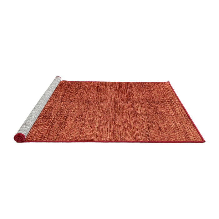 Sideview of Machine Washable Abstract Orange Red Rug, wshabs3410