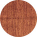 Round Machine Washable Abstract Brown Modern Rug, wshabs3410brn