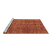 Sideview of Machine Washable Abstract Brown Modern Rug, wshabs3410brn