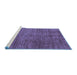 Sideview of Machine Washable Abstract Blue Modern Rug, wshabs3410blu