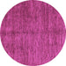 Round Machine Washable Abstract Purple Modern Area Rugs, wshabs3410pur