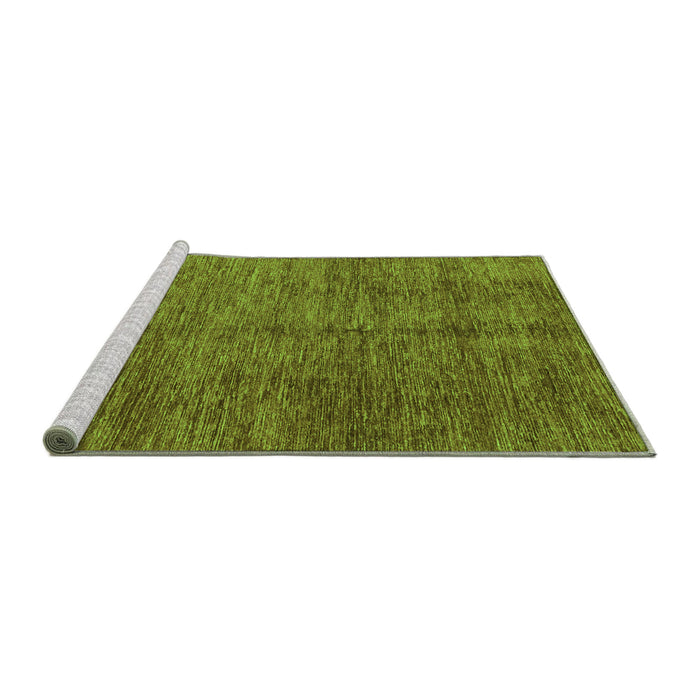 Sideview of Machine Washable Abstract Green Modern Area Rugs, wshabs3410grn