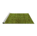 Sideview of Machine Washable Abstract Green Modern Area Rugs, wshabs3410grn