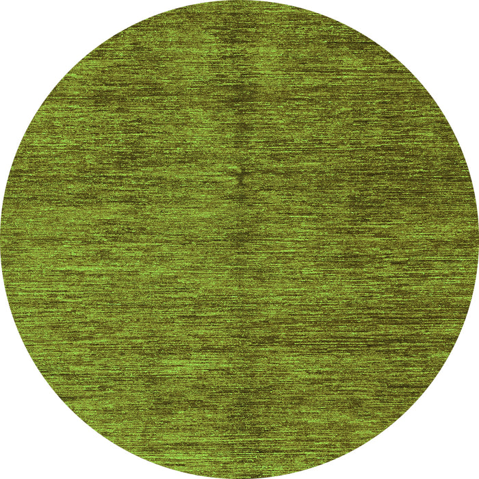 Round Abstract Green Modern Rug, abs3410grn