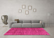 Machine Washable Abstract Pink Modern Rug in a Living Room, wshabs3410pnk