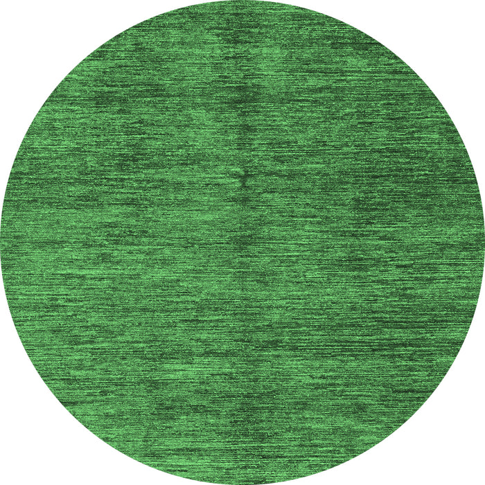 Round Abstract Emerald Green Modern Rug, abs3410emgrn