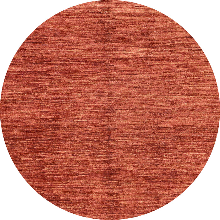 Round Machine Washable Abstract Orange Red Rug, wshabs3410