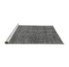 Sideview of Machine Washable Abstract Gray Modern Rug, wshabs3410gry