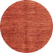 Round Abstract Orange Red Modern Rug, abs3410