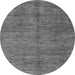 Round Machine Washable Abstract Gray Modern Rug, wshabs3410gry