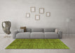 Machine Washable Abstract Green Modern Area Rugs in a Living Room,, wshabs3410grn