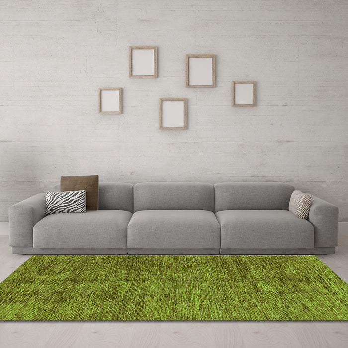 Machine Washable Abstract Green Modern Area Rugs in a Living Room,, wshabs3410grn