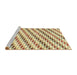 Sideview of Machine Washable Abstract Brown Gold Rug, wshabs3411