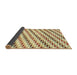 Sideview of Abstract Brown Gold Solid Rug, abs3411