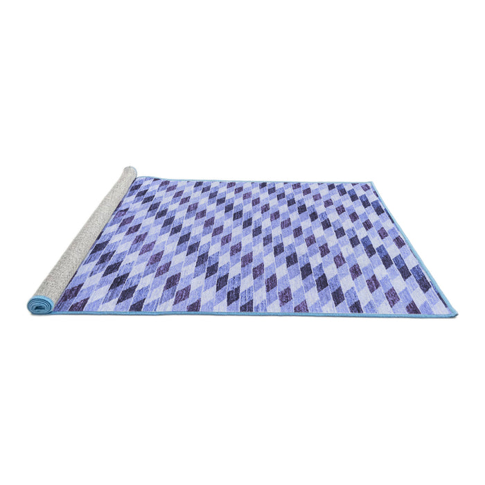 Sideview of Machine Washable Solid Blue Modern Rug, wshabs3411blu