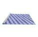 Sideview of Machine Washable Solid Blue Modern Rug, wshabs3411blu