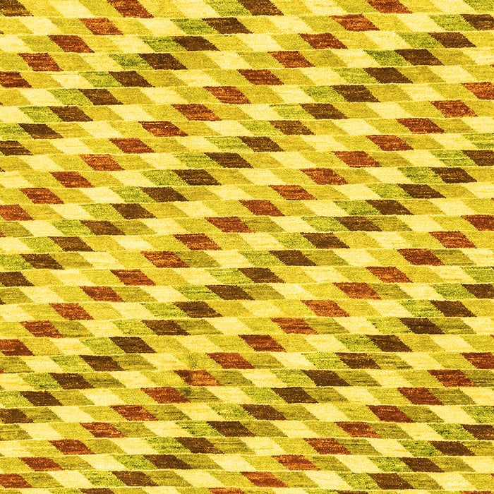 Machine Washable Solid Yellow Modern Rug, wshabs3411yw