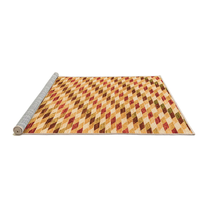 Sideview of Machine Washable Solid Orange Modern Area Rugs, wshabs3411org