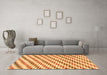 Machine Washable Solid Orange Modern Area Rugs in a Living Room, wshabs3411org