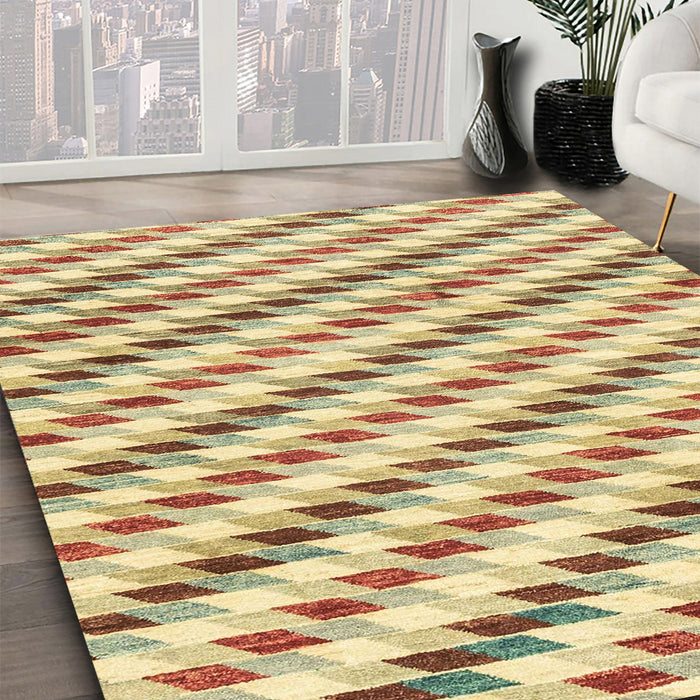 Machine Washable Abstract Brown Gold Rug in a Family Room, wshabs3411