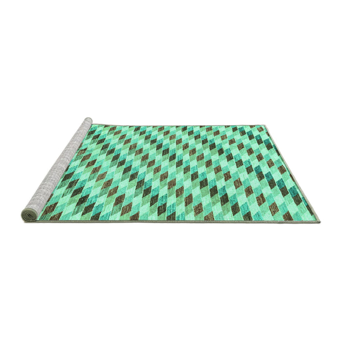 Sideview of Machine Washable Solid Turquoise Modern Area Rugs, wshabs3411turq