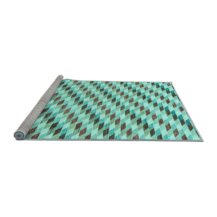 Sideview of Machine Washable Solid Light Blue Modern Rug, wshabs3411lblu