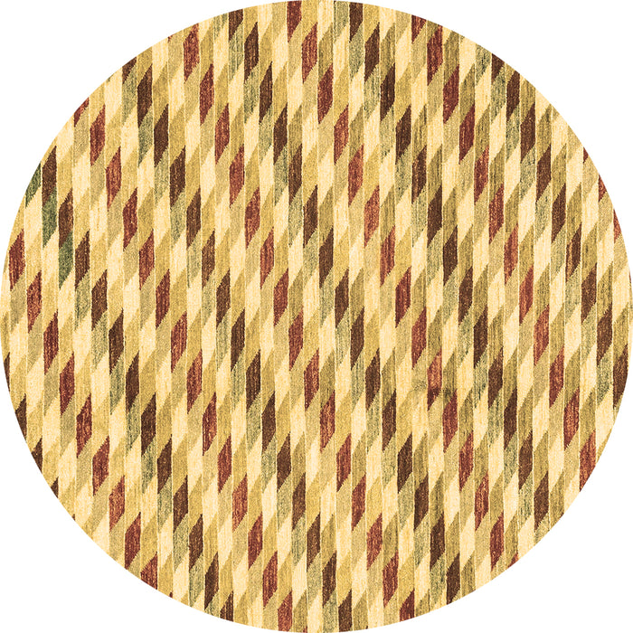 Round Machine Washable Solid Brown Modern Rug, wshabs3411brn