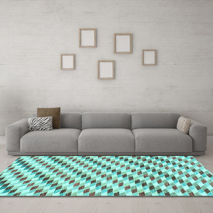 Machine Washable Solid Light Blue Modern Rug in a Living Room, wshabs3411lblu