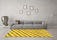 Machine Washable Solid Yellow Modern Rug, wshabs3411yw