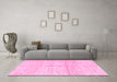 Machine Washable Solid Pink Modern Rug in a Living Room, wshabs3412pnk