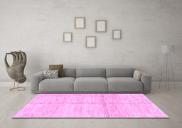 Machine Washable Solid Purple Modern Area Rugs in a Living Room, wshabs3412pur