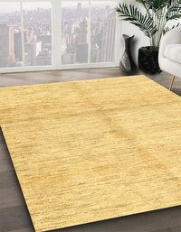 Abstract Bold Yellow Solid Rug, abs3412