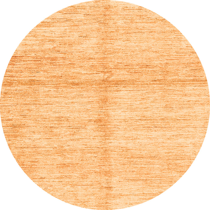 Round Machine Washable Solid Orange Modern Area Rugs, wshabs3412org