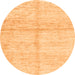 Round Machine Washable Solid Orange Modern Area Rugs, wshabs3412org