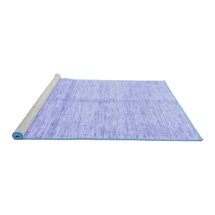 Sideview of Machine Washable Solid Blue Modern Rug, wshabs3412blu